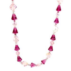 Vintage Vendome 1950a Pink Crystal Necklace | Signed Mid-Century Glam Jewelry